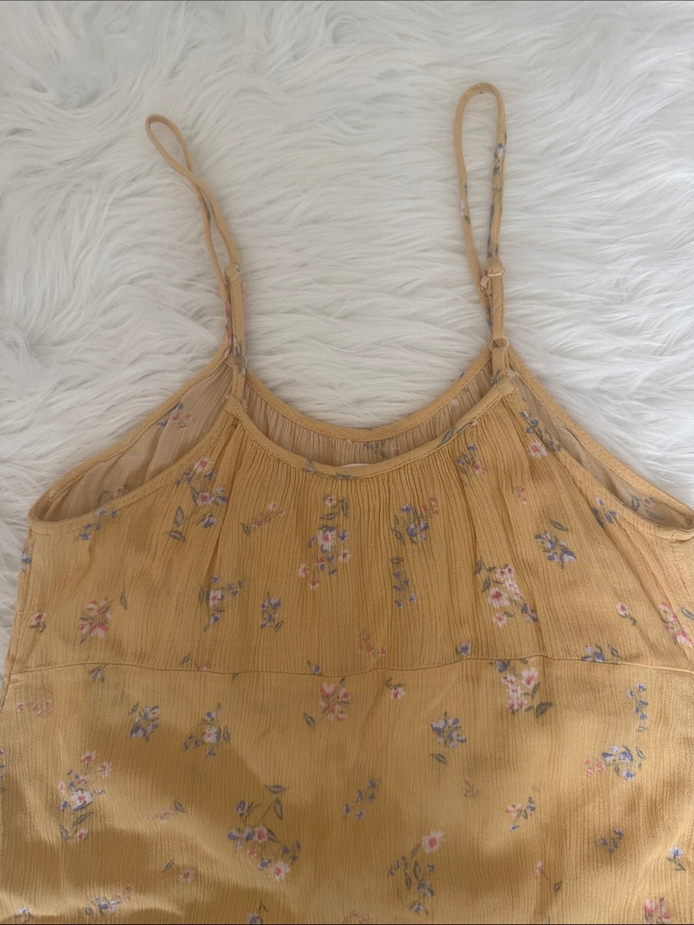 Pink Rose Yellow Floral Tiered Mini Dress Size Small Boho Cottagecore - Picture 7 of 7
